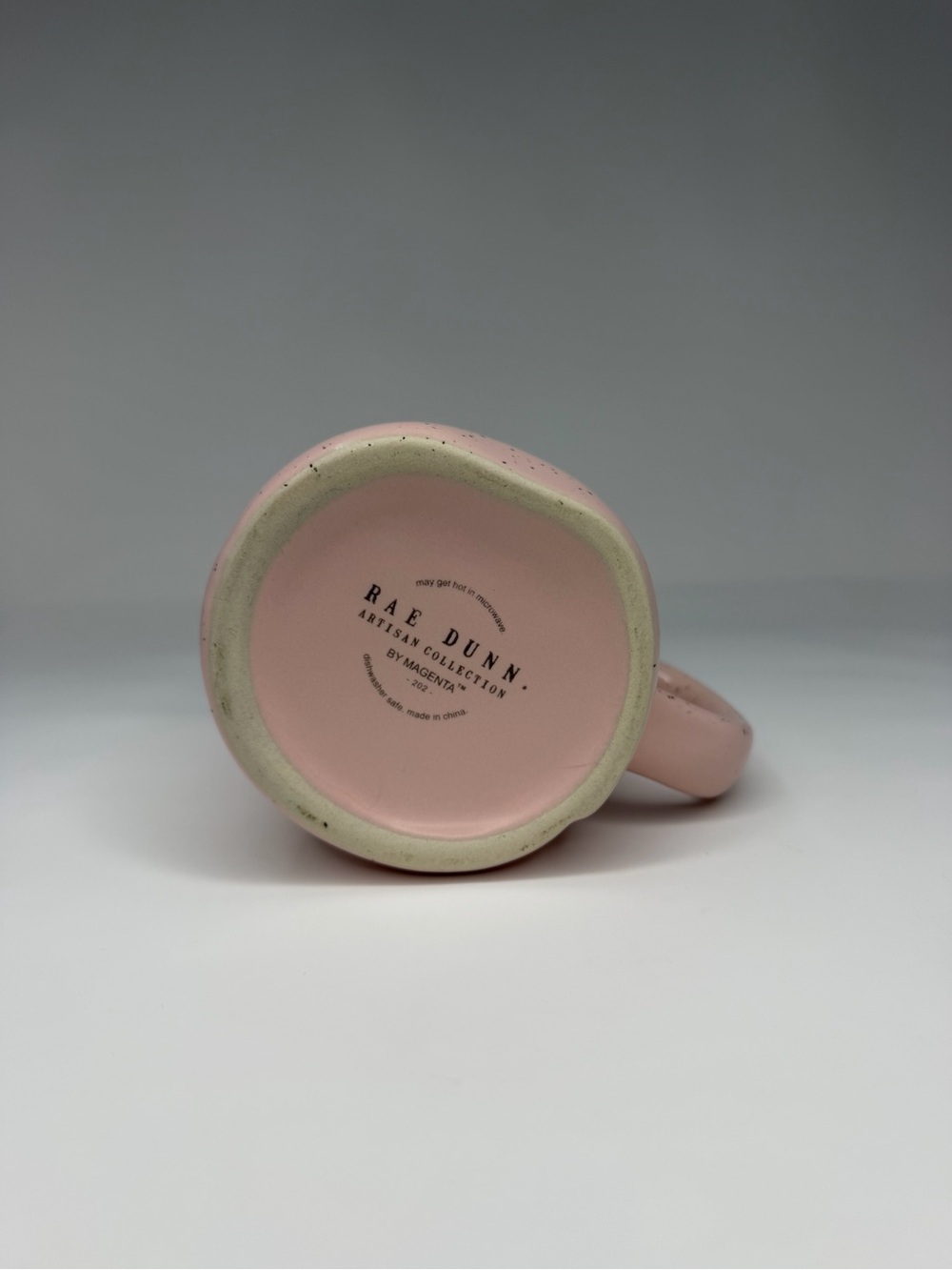 Rae Dunn Did Some Bunny Say Chocolate Pink Speckled Ceramic Coffee Mug - Picture 6 of 7
